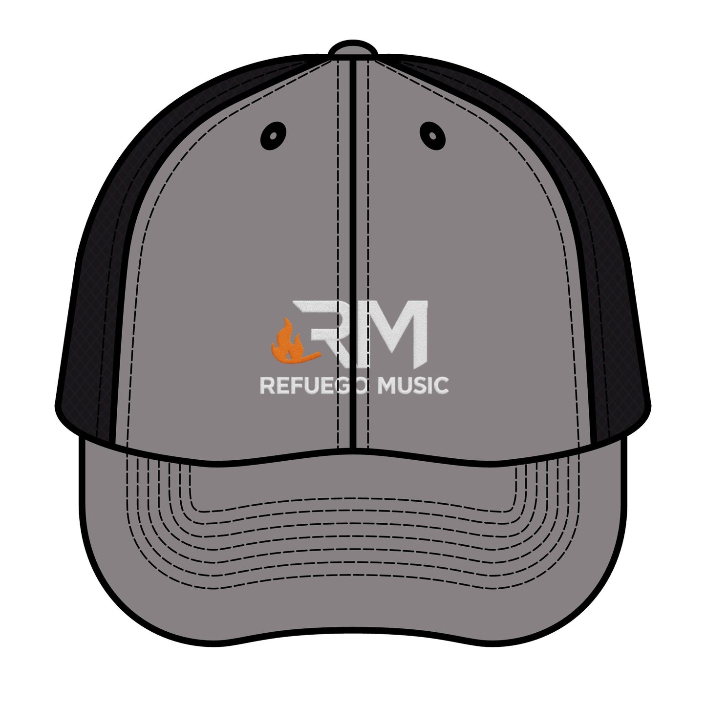 Refuego Music™ Retro Trucker Hat for Music Lovers, Cool Gifts, Outdoor Events, Festival Fashion