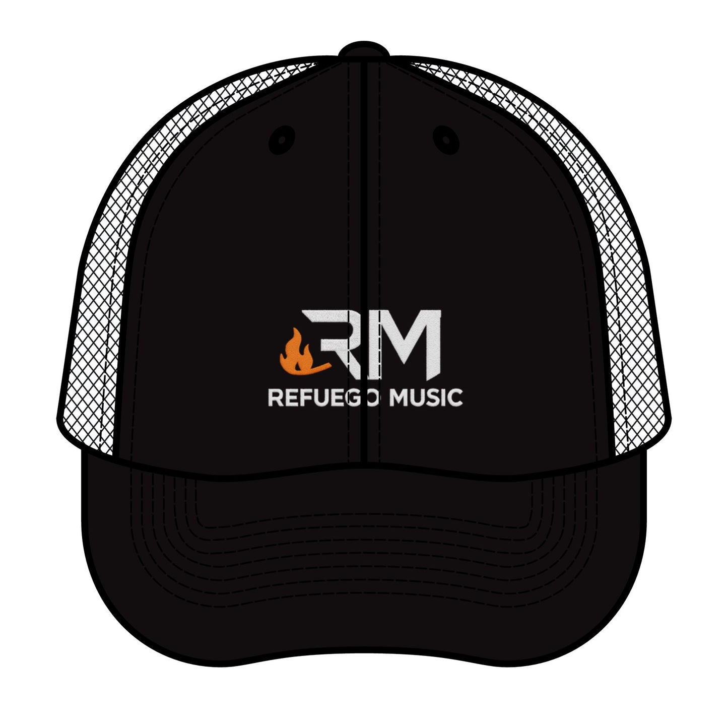 Refuego Music™ Retro Trucker Hat for Music Lovers, Cool Gifts, Outdoor Events, Festival Fashion