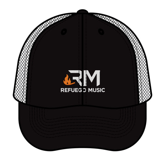 Refuego Music™ Retro Trucker Hat for Music Lovers, Cool Gifts, Outdoor Events, Festival Fashion