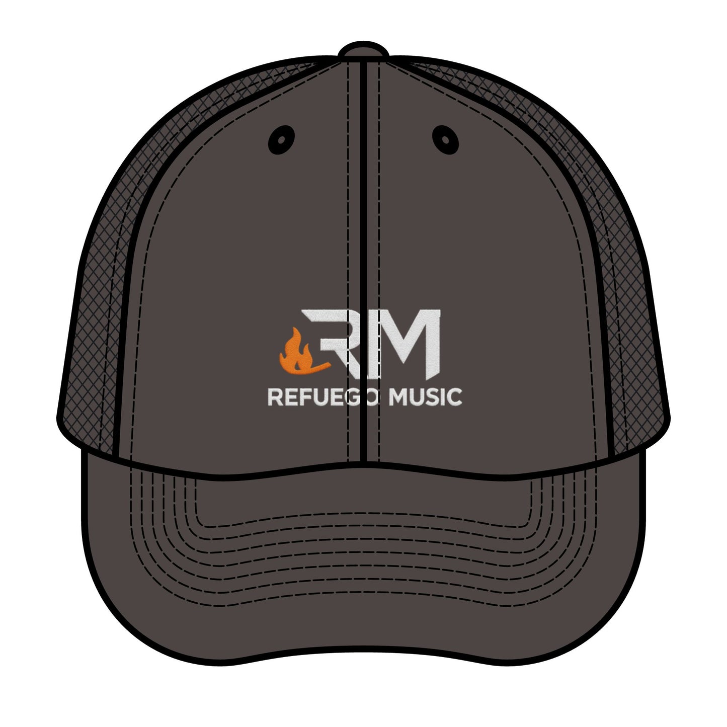 Refuego Music™ Retro Trucker Hat for Music Lovers, Cool Gifts, Outdoor Events, Festival Fashion